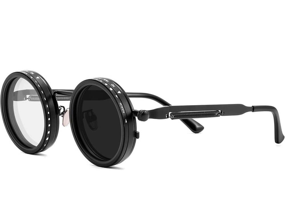 Adjustable Tint Steampunk Sunglasses with ND Filter Manual Dimming